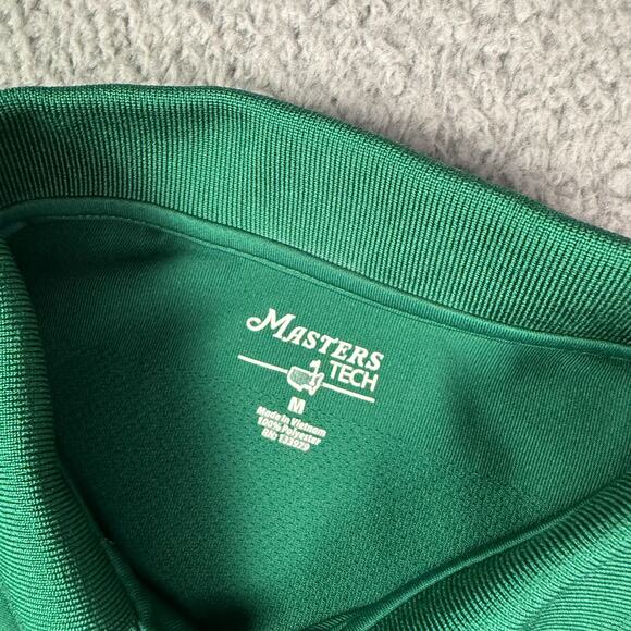 Masters Tech Polo Shirt Mens Medium Green Performance Golf Stretch Augusta - Picture 3 of 7